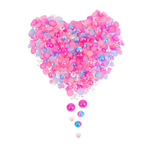 EXCEART Flache Rückseite Halbperlen und Strasssteine Mix Bunte Resin-perlen für Nagelkunst Scrapbooking Kleidung Schuhdekoration Vielseitig Verwendbare Bastelperlen von EXCEART