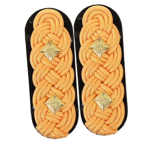 EXCEART Goldene Kleine Geflochtene Schulterepauletten Langlebige Uniform Schulterabzeichen Symmetrische Armdekoration Festliche Kostüm Accessoires für Damen und Herren von EXCEART