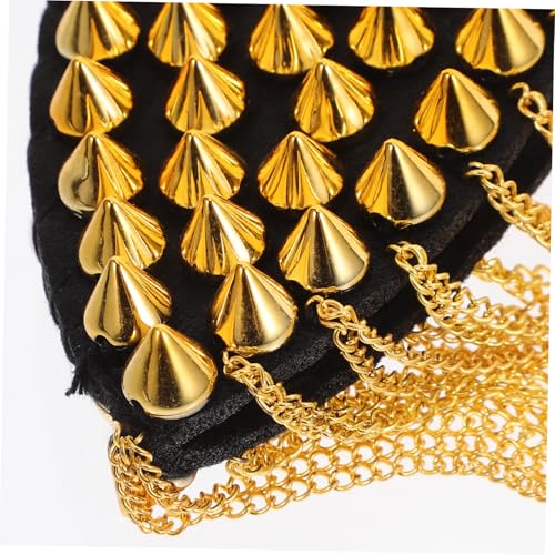 EXCEART Goldene Punk Nieten Schulterklappe mit Quasten Diy Epaulette für Kostüm Uniform und Party Auffälliges Vintage Accessoire für Damen und Herren EXCEART Goldene Punk Nieten Schulterklappe mit Quasten Diy Epaulette für Kostüm Uniform und Party Auffälliges Vintage Accessoire für Damen und Herren von EXCEART