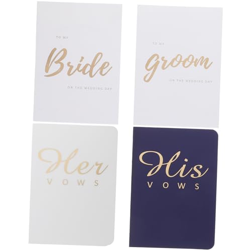 EXCEART Hochzeitsgelübde-bücher-set Gelübdekarten Für Die Hochzeit Zartes Design Für Das Hochzeitsbankett von EXCEART