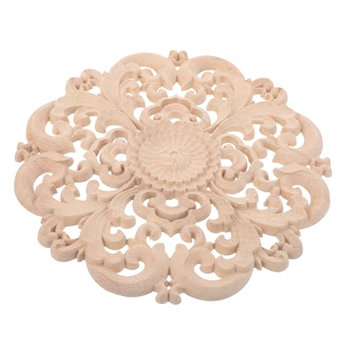 EXCEART Holzgeschnitzte Applikation Rund Unlackiert Holz-onlay Möbeldekoration für Schrank Tür Fensterrahmen DIY Wandverzierung Vielseitig Einfache Montage EXCEART Holzgeschnitzte Applikation Rund Unlackiert Holz-onlay Möbeldekoration für Schrank Tür Fensterrahmen DIY Wandverzierung Vielseitig Einfache Montage von EXCEART