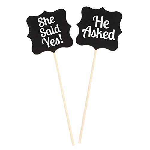 EXCEART Holzschild mit Aufschrift "She Said Yes He Asked", für Hochzeit, Verlobung, Fotokabine, Requisiten, Cutout-Schild, Brautparty, Party-Dekoration, 1 Set EXCEART Holzschild mit Aufschrift "She Said Yes He Asked", für Hochzeit, Verlobung, Fotokabine, Requisiten, Cutout-Schild, Brautparty, Party-Dekoration, 1 Set von EXCEART
