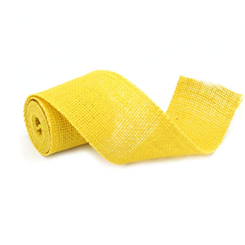 EXCEART Juteband, 2 m, natürliches Juteband, für Weihnachten, Hochzeit, Geschenke, DIY (gelb) von EXCEART
