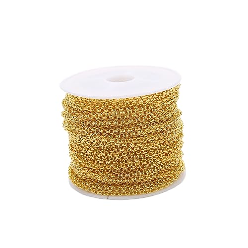 EXCEART Schmuckkette Halskette Herstellung Zubehör 2mm Golden Geformte Kette Spule Kabelkette EXCEART Schmuckkette Halskette Herstellung Zubehör 2mm Golden Geformte Kette Spule Kabelkette von EXCEART