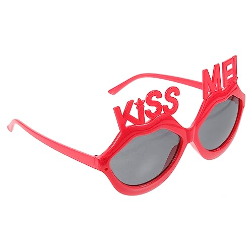 EXCEART Gastgeschenke Lustige Party-Brille Lippenförmige Sonnenbrille Kiss Me-Brille Retro-Mode-Brille Neuartige Brille Für Sommer-Strand-Bar-Party (Rot) Foto-Requisiten von EXCEART