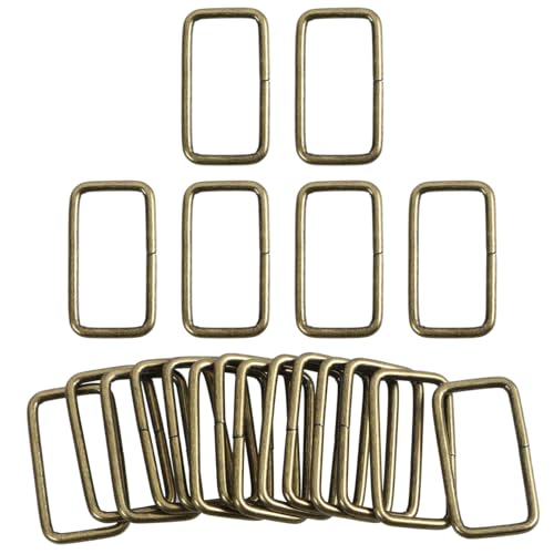 EXCEART Metallschnallenringe Quadratische Schnalle 20 Stück Bronze Zinklegierung 32X16X2,8Mm Robust für Schuh- Gürtel- Taschen und Rucksackgurte Vielseitig für Kleidung und Selbstgemacht Anwendungen von EXCEART