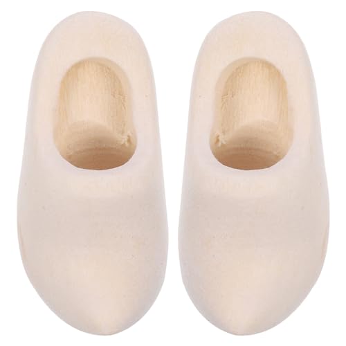 EXCEART Mini-Fingerschuhe 2 Stück DIY-Puppenhaus-Holzschuhe Miniatur-Unvollendete-Holzschuhe Blanko-Schuhe Aus Den Niederlanden Mini- -Dekoration Zum Basteln Schlüsselanhänger B von EXCEART