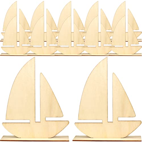 Ocean Decor Kinder Strandspielzeug 10 Stück unlackierte Holzboot-Ausschnitt, Holzboot-Schiff-Dekoration zum Bemalen für Kunsthandwerk, DIY-Projekte, -Dekoration, Kinder-Strandspielzeug Ocean Decor Kinder Strandspielzeug 10 Stück unlackierte Holzboot-Ausschnitt, Holzboot-Schiff-Dekoration zum Bemalen für Kunsthandwerk, DIY-Projekte, -Dekoration, Kinder-Strandspielzeug von EXCEART