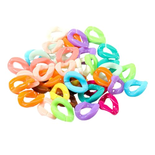 EXCEART Ohrring Halskette ZubehöR 100 Stück Acryl C Clips Haken Kunststoff Kettenglieder Offene Verbindungsringe Schnellkupplungen für Schmuck DIY Handwerk (Gemischte Farbe) von EXCEART