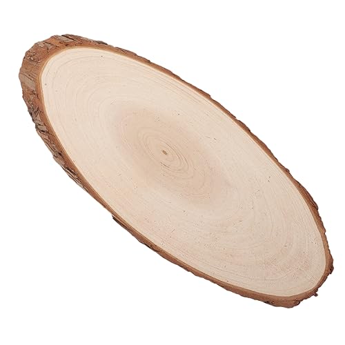 EXCEART Ovales Naturholzscheiben: Holzstücke aus unbehandeltem Naturholz mit Rinde, handgemachte ovale Scheiben für Tische, Tischläufer von EXCEART