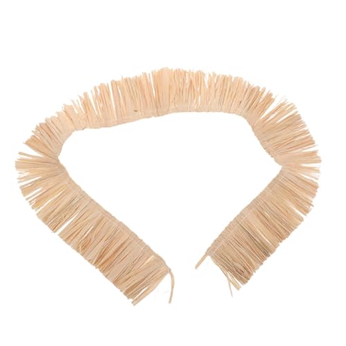 EXCEART Rafia webt kleine Quasten Luau-Rock Hawaiianisches Accessoires natürliche Bastdekoration Rattan-Ornamente Hawaiianische Partyzubehör Strohdekorationsgras Natürliche Pflanzen Beige von EXCEART