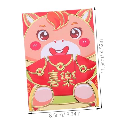 EXCEART Rote Umschläge Chinesisches Neujahr Kartonpferd Design Hong Bao Umschläge für Festliche Geldgeschenke Lunar Year Feierlichkeiten von EXCEART