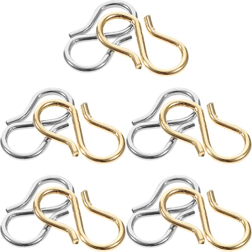EXCEART S-Ring-Knebelverschlüsse, S-Haken, Ring, Schmuckverschlüsse für Halskette, Armband, Schmuckherstellung, DIY, Handwerk, 10 Stück von EXCEART