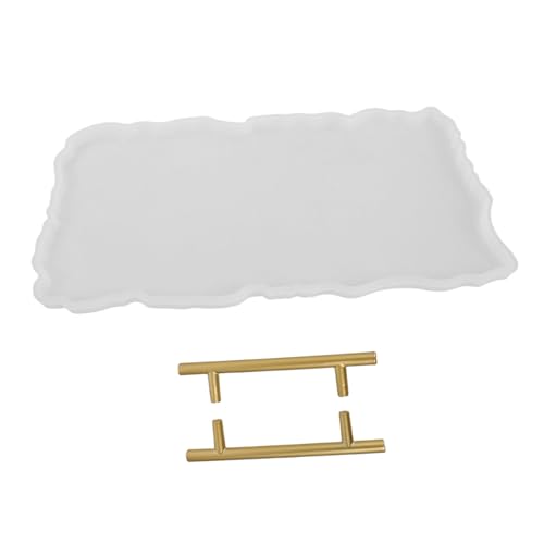 EXCEART Silikonform Tray Gießform mit Metallgriffen Irreguläres Epoxidharz Tray Mold für Diy Kunsthandwerk Praktisch Langlebig Leicht zu Entformen für Wohnkultur und Schmuckschale EXCEART Silikonform Tray Gießform mit Metallgriffen Irreguläres Epoxidharz Tray Mold für Diy Kunsthandwerk Praktisch Langlebig Leicht zu Entformen für Wohnkultur und Schmuckschale von EXCEART