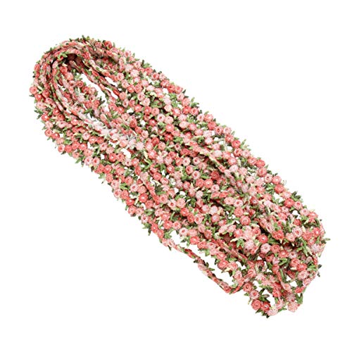 EXCEART Vintage Spitzenband Blumen Stickerei Bänder Rosenspitzenbesatz Blumenband DIY Hochzeitsapplikationen zum Nähen Handwerk 4. 5 (Hellrot) Handwerk Bordüre Zierband Zum Nähen von EXCEART