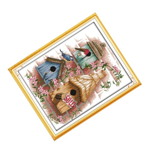 EXCEART wandbehang malerei wandgemälde wandbild Stickgarn living room decoration knitted set Stickgewebe Wohnzimmerdekoration strickset Wandmalerei Handgefertigte Stickerei Kreuzstich von EXCEART