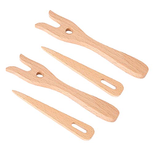 Exceart 2 Sets Holz-Strickgabel-Öhrennadeln Set für Kinder, handgefertigtes Flechtwerkzeug – altes Kordelwerkzeug zum Selbermachen von Stricken, Armbandherstellung von EXCEART