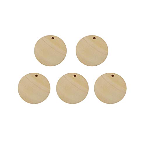 Excelart 100 Stück runde Holzscheiben Ohrringe mit Loch aus Holz, Kreise, Charms, für DIY, Handwerk, Hochzeit, Schmuck, 25 mm von EXCEART