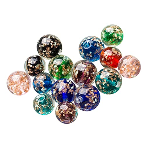 EXCEART 40 Stück, 12 mm, Murano-Glasperlen, rund, klein, locker, Pony, Ball, Perlen, zufällige Farben, gemischte Farben, für die Herstellung von Schmuck, lose Kugeln, Perlen von EXCEART
