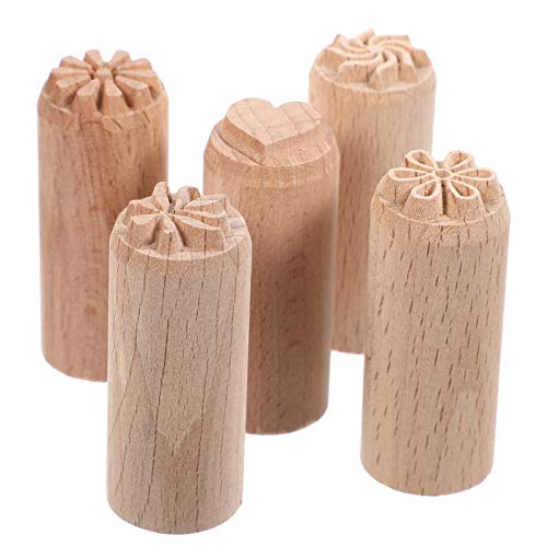 Excelart Töpferwerkzeuge aus Holz, Blumenmotiv, rund, für Zubehör zum Drucken von Scrapbooking, Ton, 2 cm, 5 Stück von EXCEART