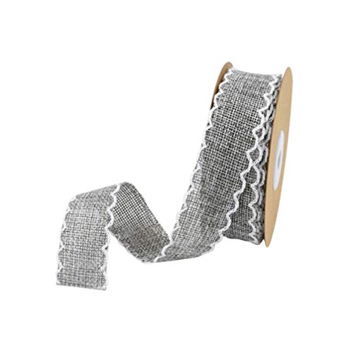Hessischen Deko Baumwollband Stoffband für DIY Basteln Geschenkverpackung Band für Haarschleifen Band für Scrapbooking Geschenkverpackung Verpackung 10 Meter (Grau) Bänder Zum Basteln von EXCEART