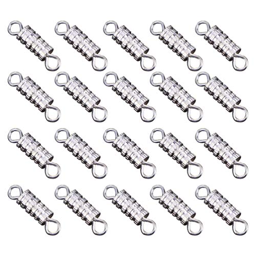 Schmuckverschlüsse Metall Zylinder Schraubverschluss Kettenverschluss Drehverschlüsse für DIY Armband Halskette Schmuckherstellung 15X4mm 60 Stück von EXCEART