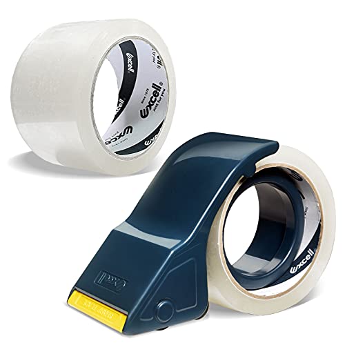 Excell Leichter Verpackungsbandabroller, 5,1 cm breit, Handbandpistole für Umzug, Versand und Lagerung (1 Pistole + 2 Klebebänder) von EXCELL