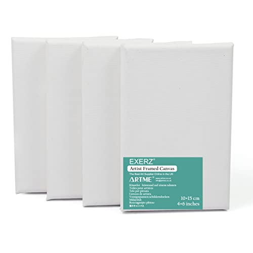 EXERZ 10x15cm Keilrahmen 5 Stück - Leinwand Gerahmte Kunstleinwände/ 280GSM/ Vorgespannt 100% Baumwolle/dreifach grundiert/Ohne Säure/mittelkörnig / 1.7cm dick EXERZ 10x15cm Keilrahmen 5 Stück - Leinwand Gerahmte Kunstleinwände/ 280GSM/ Vorgespannt 100% Baumwolle/dreifach grundiert/Ohne Säure/mittelkörnig / 1.7cm dick von EXERZ