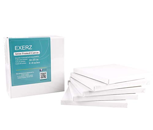 EXERZ 20x20cm Keilrahmen 5stk Leinwände, Gerahmte Kunstleinwände, 1.7cm Dick/ 280GSM, 100% Baumwolle, Dreifach grundiert, Ohne Säure, Mittelkörnig EXERZ 20x20cm Keilrahmen 5stk Leinwände, Gerahmte Kunstleinwände, 1.7cm Dick/ 280GSM, 100% Baumwolle, Dreifach grundiert, Ohne Säure, Mittelkörnig von EXERZ