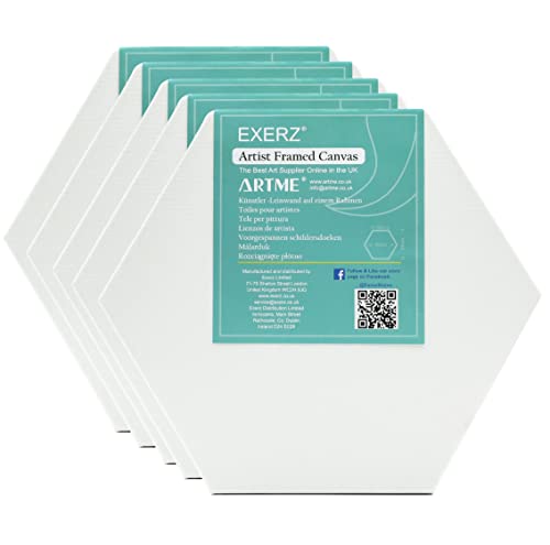 EXERZ Hexagon Keilrahmen 5 STK Leinwand Gerahmte Kunstleinwände 1.7cm dick/ 280GSM von EXERZ