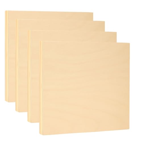 EXERZ Maltafeln aus Holz, 25,4 x 25,4 cm, 4 Stück, quadratische Holzplatten für Acryl-, Öl- und Mischmedia-Malerei, große glatte Paneele, Bastelbretter für Künstler, Kinder und DIY-Projekte EXERZ Maltafeln aus Holz, 25,4 x 25,4 cm, 4 Stück, quadratische Holzplatten für Acryl-, Öl- und Mischmedia-Malerei, große glatte Paneele, Bastelbretter für Künstler, Kinder und DIY-Projekte von EXERZ