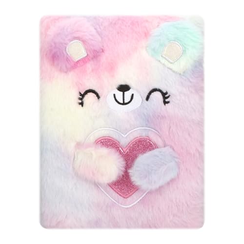 EXERZ Pastell Bären Notizbuch A5 – Tagebuch Notizblock Büro/Schule/Geschenk Modisch, Praktisch zum Mitnehmen – 160 Seiten (Rosa) von EXERZ