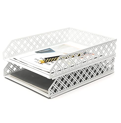 Exerz Briefablagen 2 Stück Stapelbarer Papiersortierer/Schreibtischorganizer/Aktenablage für Schreibtisch - Maschendraht-Metall-Aktenregal - Büro, Schule, Heimstudium Exerz Briefablagen 2 Stück Stapelbarer Papiersortierer/Schreibtischorganizer/Aktenablage für Schreibtisch - Maschendraht-Metall-Aktenregal - Büro, Schule, Heimstudium von EXERZ