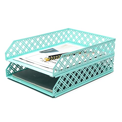 Exerz Briefablagen 2 Stück Stapelbarer Papiersortierer/Schreibtischorganizer/Aktenablage für Schreibtisch - Maschendraht-Metall-Aktenregal - Büro, Schule, Heimstudium Exerz Briefablagen 2 Stück Stapelbarer Papiersortierer/Schreibtischorganizer/Aktenablage für Schreibtisch - Maschendraht-Metall-Aktenregal - Büro, Schule, Heimstudium von EXERZ