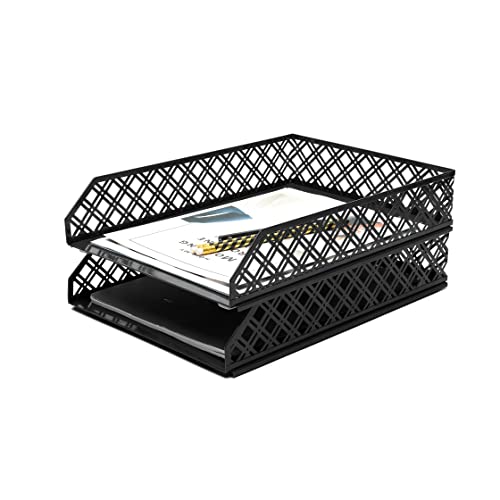 Exerz Briefablagen 2 Stück Stapelbarer Papiersortierer/Schreibtischorganizer/Aktenablage für Schreibtisch - Maschendraht-Metall-Aktenregal - Büro, Schule, Heimstudium Exerz Briefablagen 2 Stück Stapelbarer Papiersortierer/Schreibtischorganizer/Aktenablage für Schreibtisch - Maschendraht-Metall-Aktenregal - Büro, Schule, Heimstudium von EXERZ