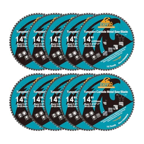 35,6 cm Metall-Kreissägeblatt - EXFEIN Wolframkarbidbestückte TCT-Sägeblätter mit 72 Zähnen für Stahl, Edelstahl, Nickel, Titan, Eisenmetalle, Stahlrohr von EXFEIN