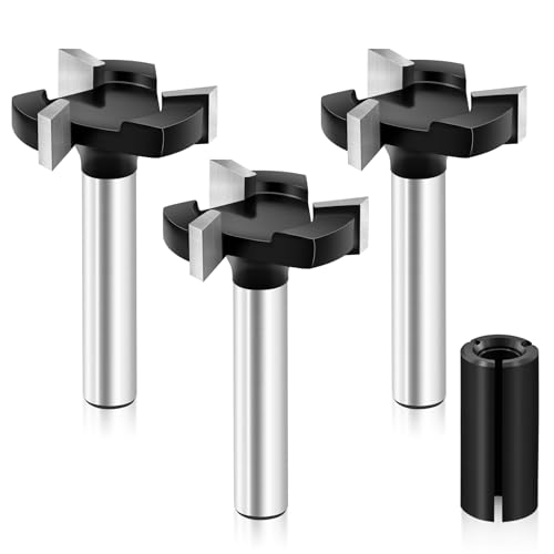 CNC-Spoilboard-Fräser-Bits, 3 Stück, 6,35 mm Schaft, 25 mm Schnittdurchmesser, EXFEIN Slab Flattening Router Bit Hobelbohrer Holzfräser Hobel Holzbearbeitungswerkzeug von EXFEIN