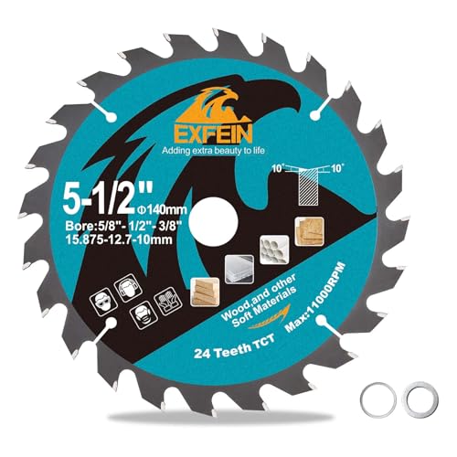 EXFEIN 140 mm Trennscheibe für Holz, kompaktes Kreissägeblatt mit Hartmetallzähnen 24T TCT, allgemeine Verwendung zum Schneiden in Holz, Kunststoff und Verbundwerkstoffen EXFEIN 140 mm Trennscheibe für Holz, kompaktes Kreissägeblatt mit Hartmetallzähnen 24T TCT, allgemeine Verwendung zum Schneiden in Holz, Kunststoff und Verbundwerkstoffen von EXFEIN