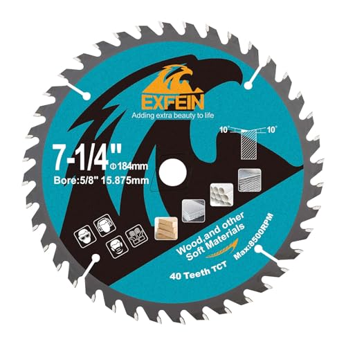 EXFEIN 184 mm Trennscheibe für Holz, kompaktes Kreissägeblatt mit Hartmetallzähnen 40T TCT, allgemeine Verwendung zum Schneiden in Holz, Kunststoff und Verbundwerkstoffen EXFEIN 184 mm Trennscheibe für Holz, kompaktes Kreissägeblatt mit Hartmetallzähnen 40T TCT, allgemeine Verwendung zum Schneiden in Holz, Kunststoff und Verbundwerkstoffen von EXFEIN