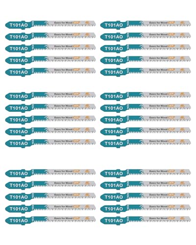 EXFEIN 30 Stück HCS Stichsägeblätter für Weichholzsperrholz, professionelles Zubehör Stichsäge (T101AO) von EXFEIN