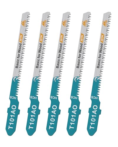 EXFEIN 5 Stück HCS Stichsägeblätter für Weichholzsperrholz, professionelles Zubehör Stichsäge (T101AO) von EXFEIN