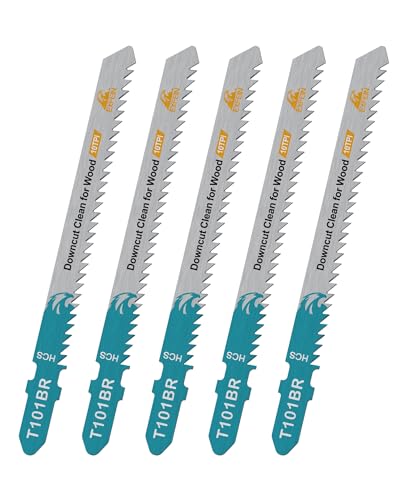 EXFEIN 5 Stück HCS Stichsägeblätter für Weichholzsperrholz, professionelles Zubehör Stichsäge (T101BR) von EXFEIN