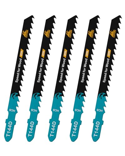 EXFEIN 5 Stück HCS Stichsägeblätter für Weichholzsperrholz, professionelles Zubehör Stichsäge (T144D) von EXFEIN