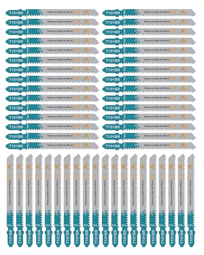 EXFEIN 50 Stück HCS Stichsägeblätter für Weichholzsperrholz, professionelles Zubehör Stichsäge (T101BR) von EXFEIN