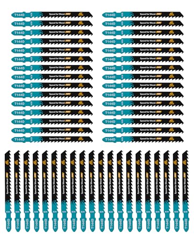 EXFEIN 50 Stück HCS Stichsägeblätter für Weichholzsperrholz, professionelles Zubehör Stichsäge (T144D) von EXFEIN