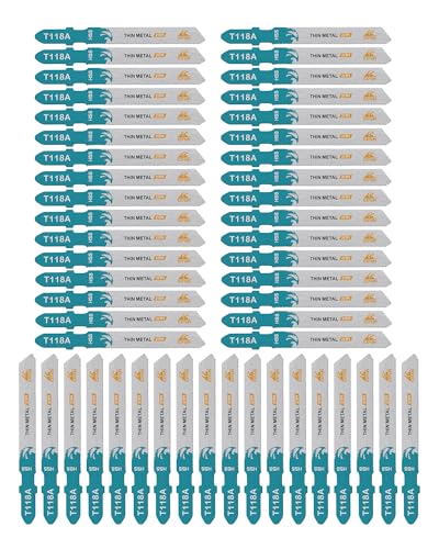 EXFEIN 50-teiliges Stichsägeblätter-Set – HSS Stichsägeblätter für Metall-Stahlbleche (T118A) von EXFEIN