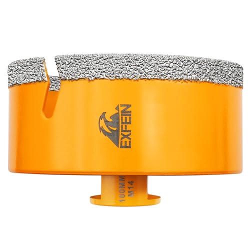 EXFEIN Diamant Fliesenbohrer 100mm - M14 Diamantbohrer Lochsäge für Fliesen Porzellan Keramik Marmor Granit Bohrungen, für Winkelschleifer EXFEIN Diamant Fliesenbohrer 100mm - M14 Diamantbohrer Lochsäge für Fliesen Porzellan Keramik Marmor Granit Bohrungen, für Winkelschleifer von EXFEIN