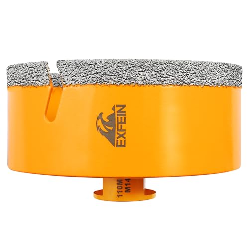 EXFEIN Diamant Fliesenbohrer 110mm - M14 Diamantbohrer Lochsäge für Fliesen Porzellan Keramik Marmor Granit Bohrungen, für Winkelschleifer von EXFEIN