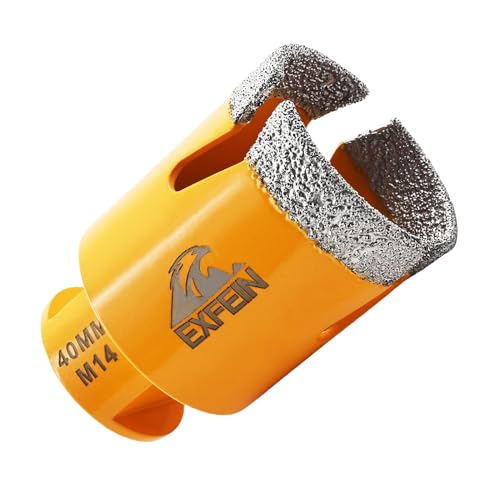 EXFEIN Diamant Fliesenbohrer 40mm - M14 Diamantbohrer Lochsäge für Fliesen Porzellan Keramik Marmor Granit Bohrungen, für Winkelschleifer EXFEIN Diamant Fliesenbohrer 40mm - M14 Diamantbohrer Lochsäge für Fliesen Porzellan Keramik Marmor Granit Bohrungen, für Winkelschleifer von EXFEIN