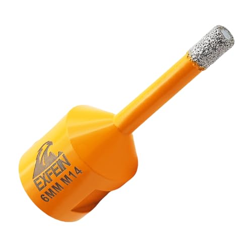 EXFEIN Diamant Fliesenbohrer 6mm - M14 Diamantbohrer Lochsäge für Fliesen Porzellan Keramik Marmor Granit Bohrungen, für Winkelschleifer von EXFEIN